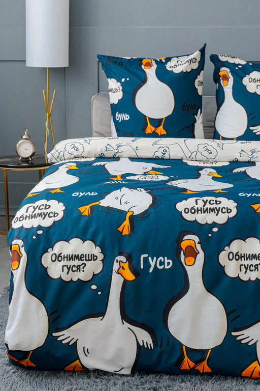 КПБ Павлинка Гусь обнимусь (синий) бязь - Протекс фото 10