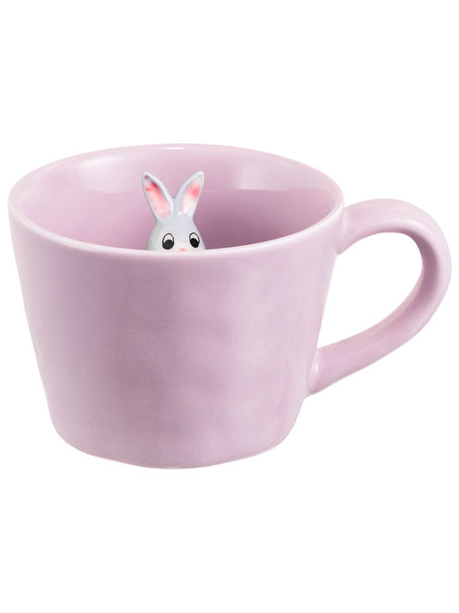 Кружка 300 мл 14*10*7,5 см "Зайчик" с фигуркой внутри, фарфор