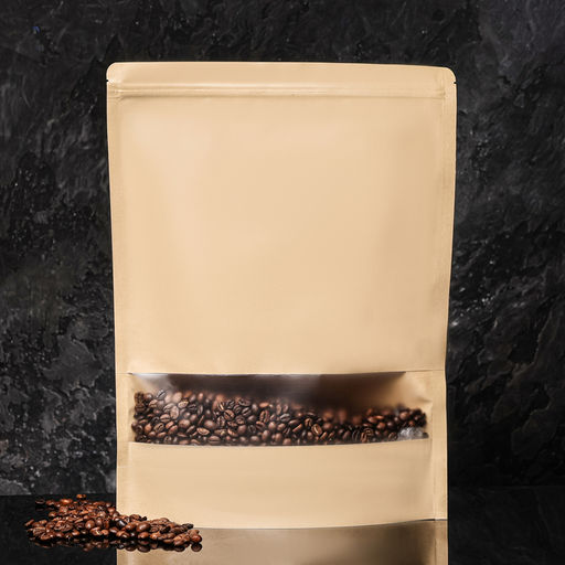 Цена за 100 шт. Пакет Zip - lock Крафт с прямоугольным окном,30×40×4 см