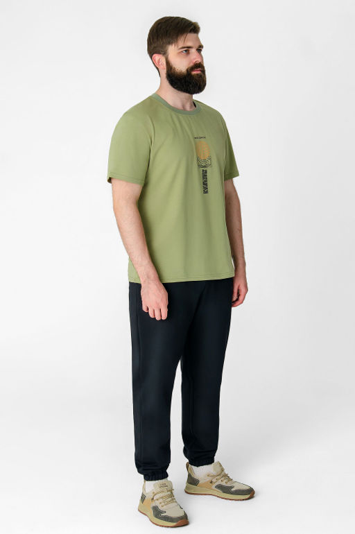 Арт. 613108 Комплект с брюками мужской 48-56 (5 шт) Цвет:верх-хаки,низ-черный - Идеал фото 5