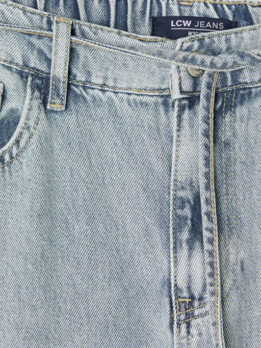 Beli Lastikli Wideleg Kad?n Jean Pantolon