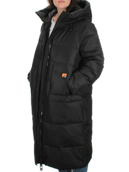 H-2209 BLACK Пальто зимнее женское (200 гр .холлофайбер) - Фабричный китай фото 9