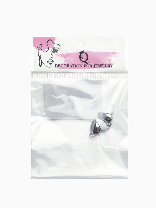 Цена за 2 шт. Замок магнитный Сердечко (набор 2 шт.), серебристо-белый