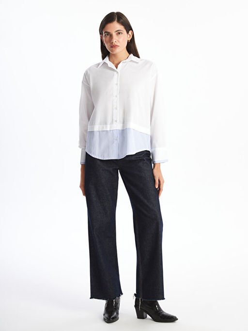 ?izgili Oversize Poplin Kad?n G?mlek