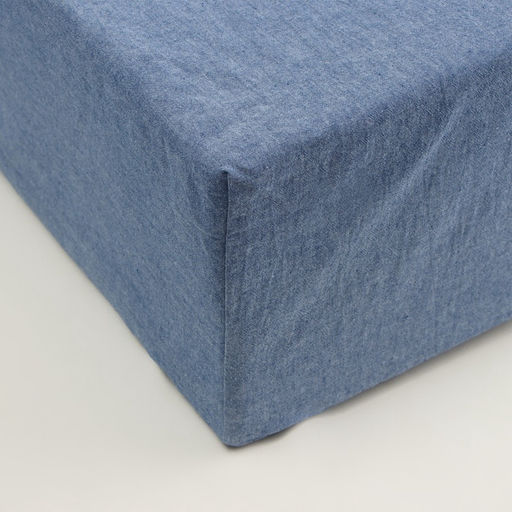 Простыня на резинке евро SL Home Деним, 200200+30 см, синяя, жатый хлопок - Sima-land home фото 7