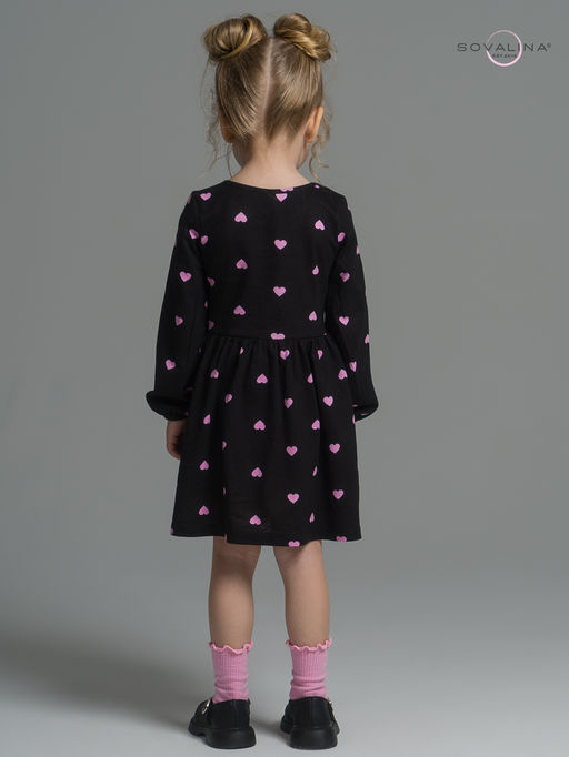 Платье Моана розовые сердечки на черном - Sovalina фото 24