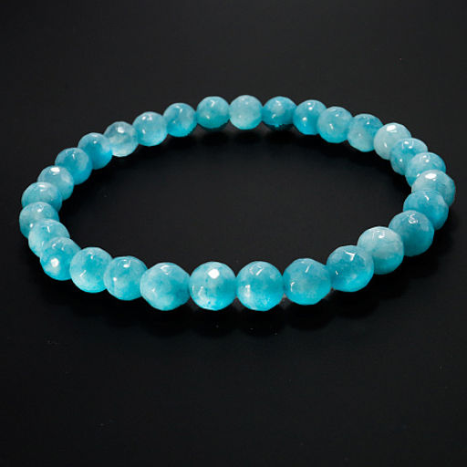 Браслет из камня с огранкой Аквамарин символ любви и крепкой дружбы 6мм