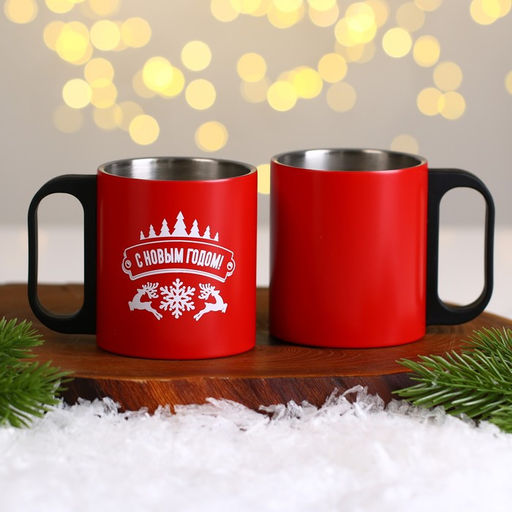 Подарочный набор Тёплого Нового года, термос 500 мл, кружка 2 шт - Mode forrest фото 5