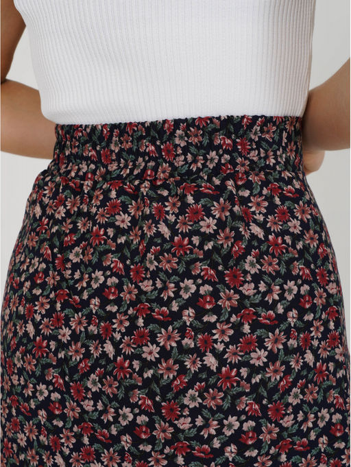 Хельга юбка женская(цветы темно-синий)