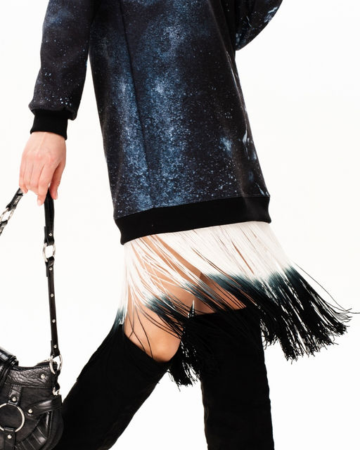 Платье-свитшот с бахромой PSB001 - Sahar art lab фото 5