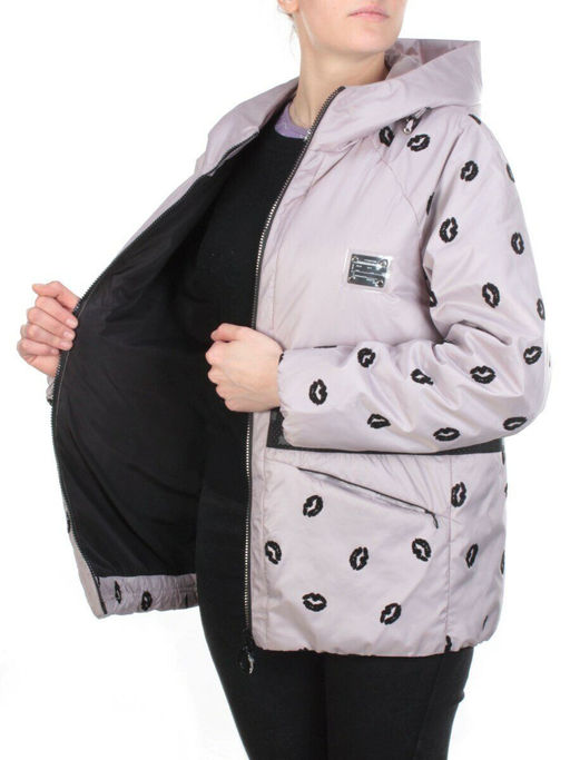 ZW-2166-C PINK POWDER Куртка демисезонная женская BLACK LEOPARD (100 гр.синтепона)