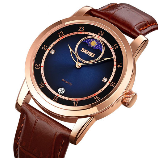 Часы наручные Skmei мужские кварцевые 9300rose-gold-blue