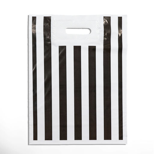 Цена за 50 шт. Пакет полиэтиленовый с вырубной усиленной ручкой, ЧБ 30×40 см, 50 мкм