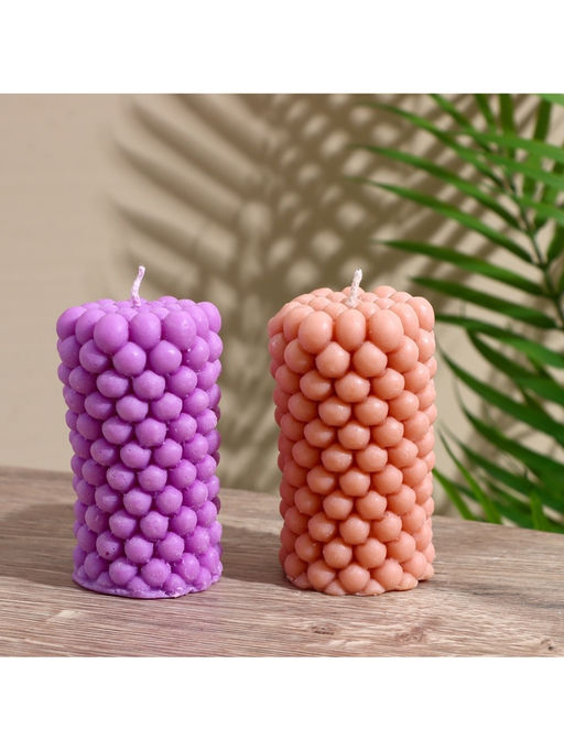 Свеча "Столб шарики" 5х5х9 см, соевый воск, микс