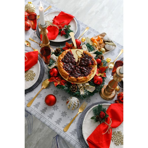 Скатерть Рождественские Елочки 110х146 см, 100% хлопок, 164 г/м2 - Доляна фото 8