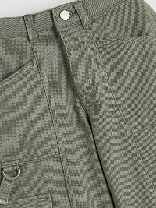 Geni? Pa?a Gabardin K?z ?ocuk Kargo Pantolon