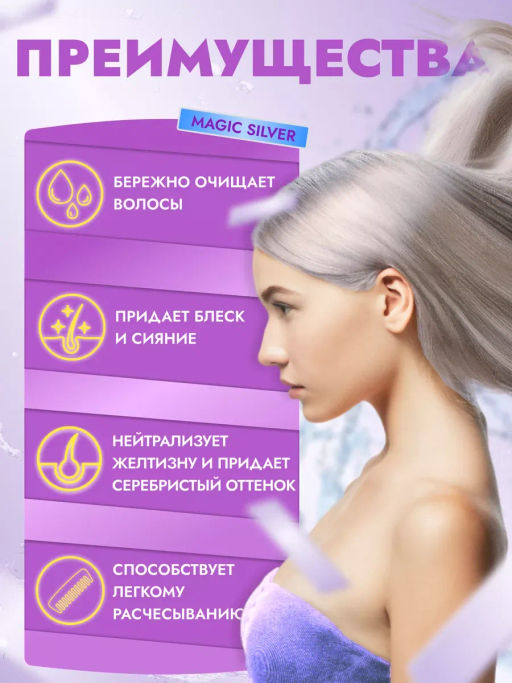 Concept Fusion Бальзам оттеночный арктический блонд Magic Silver 400мл