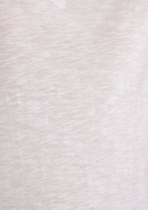 V Yaka Flaml? Beyaz Basic Tisort - Mavi фото 6