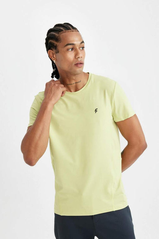 DeFactoFit Спортивная футболка Slim Fit с круглым вырезом и короткими рукавами  фото 14
