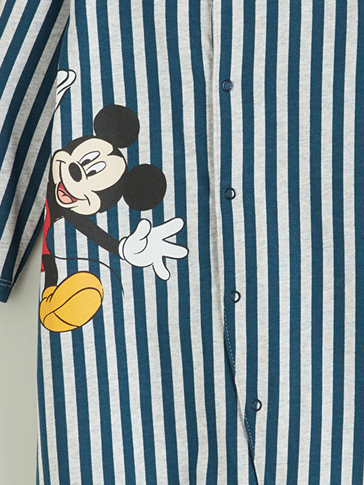 Mickey Mouse Bask?l? Erkek Bebek Tulum