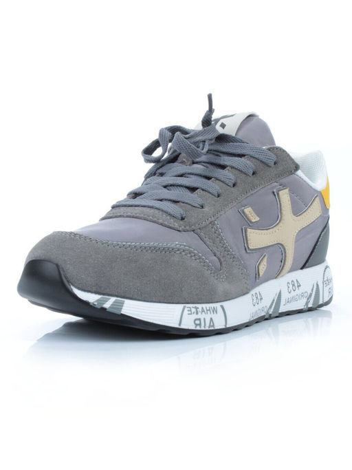 03-A1037-3 GRAY Кроссовки мужские (натуральная замша, текстиль) - No name фото 4