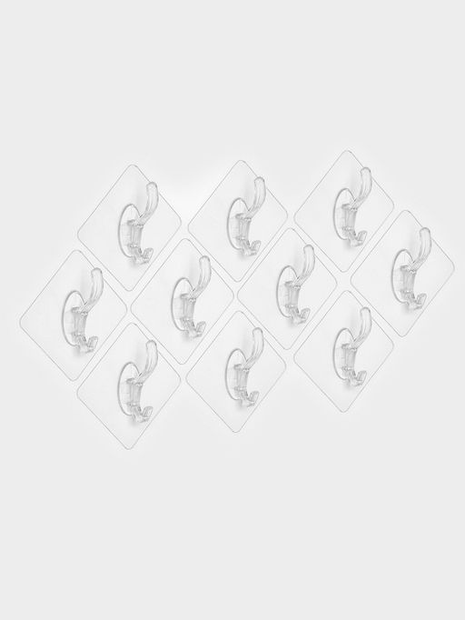 Крючки самоклеящиеся настенные прозрачные, с двойным крюком, 6.56.5 см, 10 шт. - Simaland фото 2