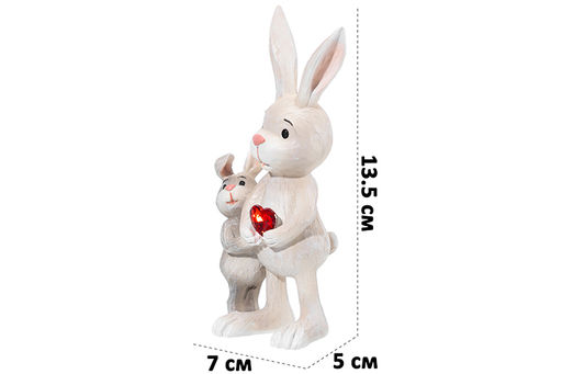 Фигурка декоративная 7*5*13,5 см Зайка и зайчонок - Elan gallery фото 2
