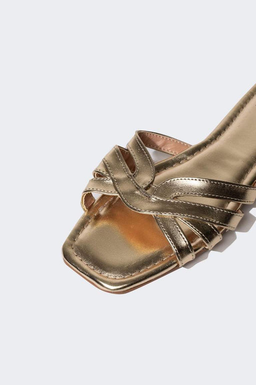 Женские тапочки без шнуровки на плоской подошве из искусственной кожи - Defacto фото 6