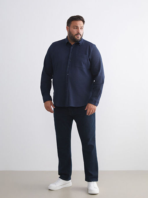 B?y?k Beden Dokulu Erkek G?mlek