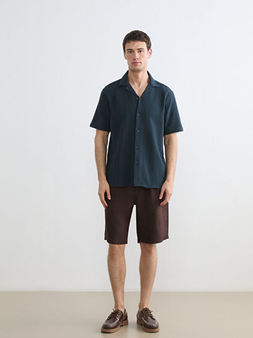 Regular Fit Resort Yaka K?sa Kollu Erkek G?mlek