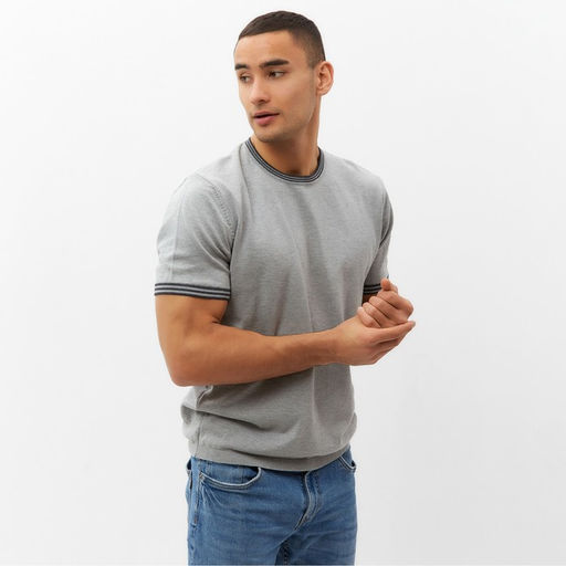 Джемпер мужской короткий рукав MINAKU REGULAR FIT: серый меланж, р-р 46