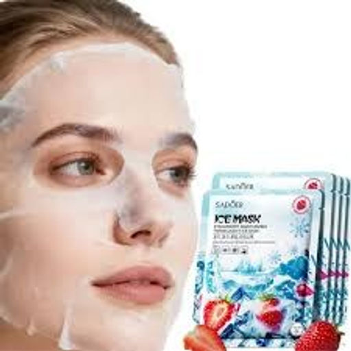 SADOER Увлажняющая и охлаждающая тканевая маска для лица с экстрактом клубники.