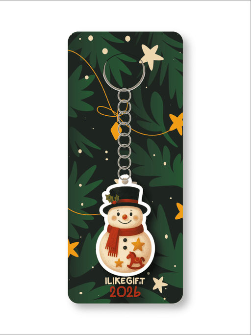 Брелок ECO из дерева iLikeGift "Снеговик"