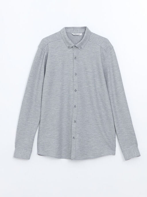 Slim Fit Uzun Kollu Erkek Dokulu G?mlek