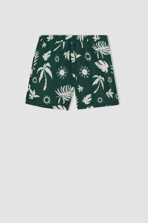 Короткие шорты для плавания стандартного кроя с рисунком - Defacto фото 8