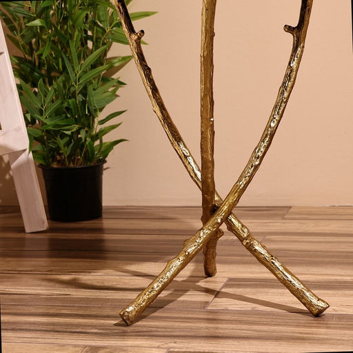 Столик кофейный, 46×46×60 см, алюминий, стекло