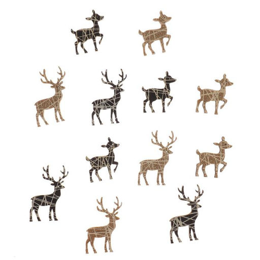 Новогодний декор «Олень», с подсветкой, 8×12.5 см, набор 12 шт.