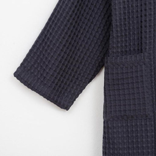 Халат вафельный женский удлинённый «Этель» Boho, размер 50-52, хлопок, 290 г/м², тёмно-серый