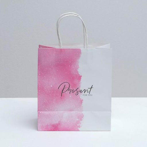 Пакет подарочный крафтовый, упаковка, Present for you, 22?25?12 см