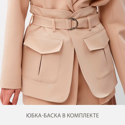 Пиджак женский MINAKU: Casual Collection, песочный, размер 50