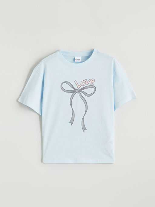 Fiyonk Bask?l? K?z ?ocuk ?ortlu Pijama Tak?m?