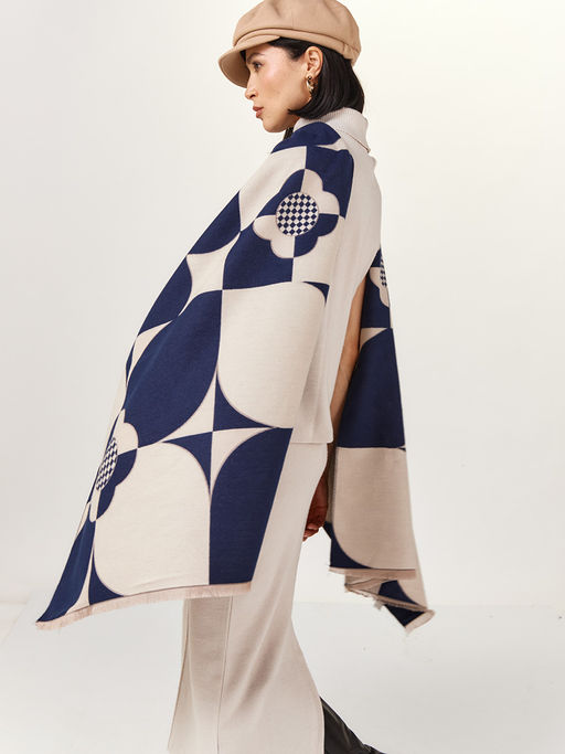 в составе ШЕРСТЬ  и КАШЕМИР Большой, мягкий, теплый  двусторонний палантин - Tantino фото 2