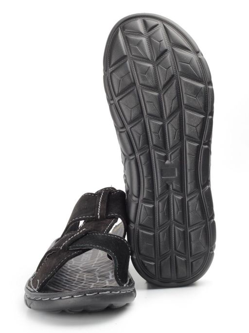 04-P2327-66 BLACK Тапочки мужские (натуральная кожа (нубук)) - Фабричный китай фото 14