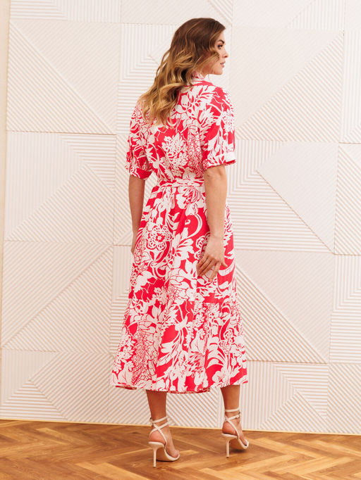 Платье Gizart 5126/2 коралл цветы  фото 2
