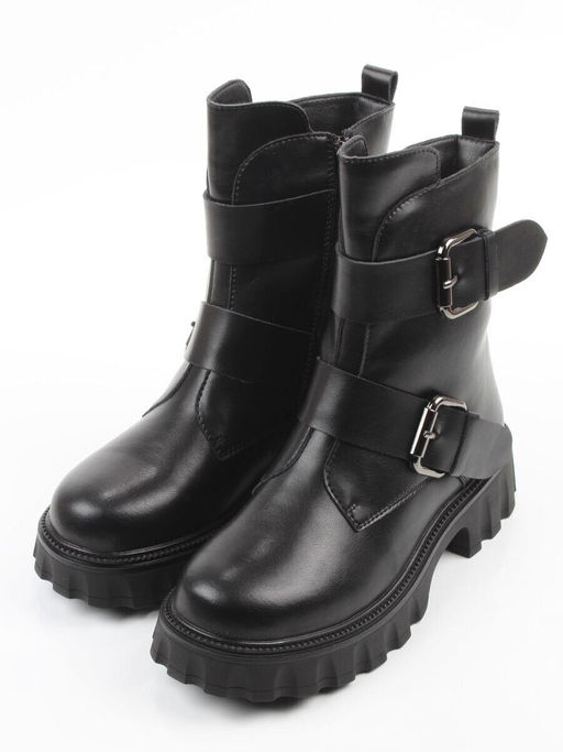 04-PAX40-1Z BLACK Ботинки зимние женские (натуральная кожа, 100% шерсть) размер 38 маломерит на пол