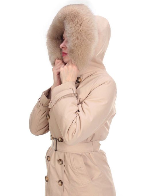 21002 DARK BEIGE Пальто зимнее женское MAILILUO (150 гр. холлофайбера) - Fashion фото 7