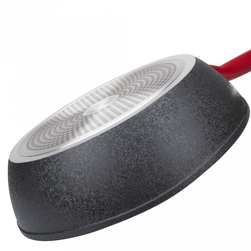 Сковорода с антипригарным покрытием д24см Грейси, h7,5см, s2,8мм, дно д14,5см, s4,9мм, глубокая, кованный алюминий, бакелитовая ручка c покрытием soft touch, TalleR (Китай) Подходит для всех видов плит, включая индукционную. - Домашняя мода фото 6