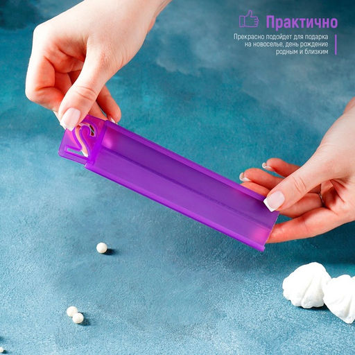 Печати для теста и мастики Доляна Алфавит русский, цифры, набор 43 шт. (3 см), держатель, фиолетовые фото 18