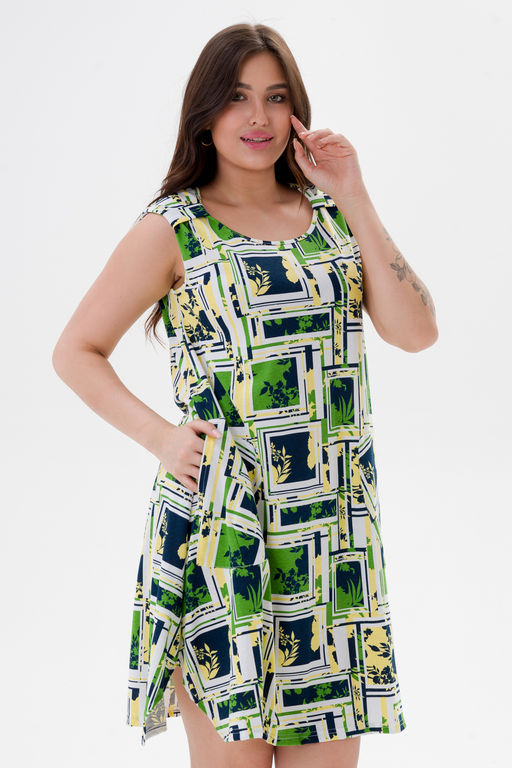 Платье женское из кулирки Кэтрин цитрусовый микс макси - Амадэль фото 9