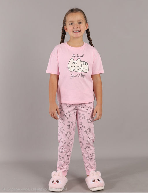 CRB wear / CWKG 50238-27K Пижама для девочки (футболка, брюки), Розовый/ex. Cherubino фото 2